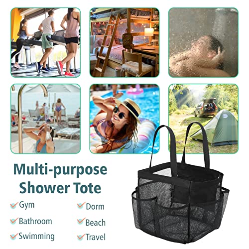 Mesh Shower Caddy Portable (2 Pack Black / XL (Dorm Caddy))