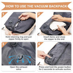 Vacuum Backpack Travel with Pump (A1-beige / 25 liters)