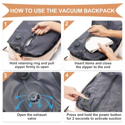 Vacuum Backpack Travel with Pump (A1-beige / 25 liters)