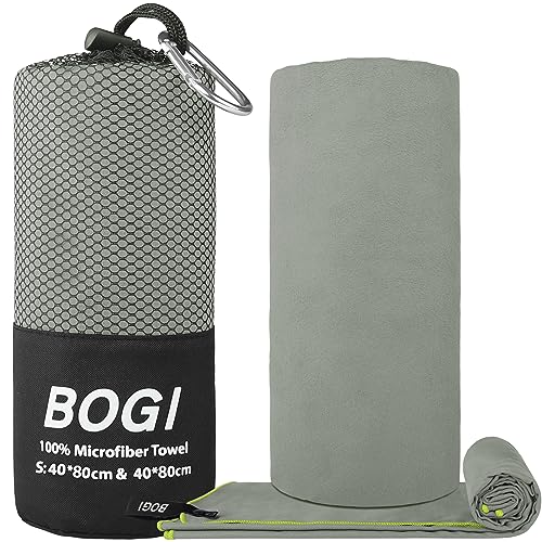 Microfiber Travel Sports Towel (Grey / S:16''x32''(2 Pcs))