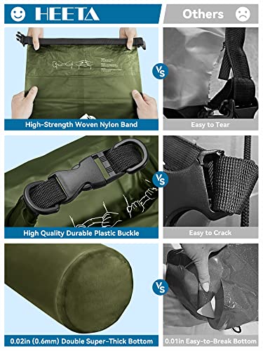 Dry Bag Waterproof Backpack with Phone Case (Pitch Green / 40L)