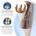 GIO1IVY GIO2IVY Ivory Gentle Touch Detangler Hair Brush for Men Women and Kids. Soft Bristles for Sensitive Scalp. Travel Brush (Set / Ivory)
