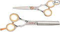 Cricket Centrix Roc-It Dog Professional Stylist 5” Hair Cutting Shears and 30T Thinning Hair Cutting Scissors Duo Set, Salon Barber Supplies for Women and Men Haircut