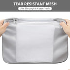 6 Set Packing Cubes Various Sizes Packing Organizer for Travel Accessories Luggage Carry On Suitcase (06-Grey / 6 Set-middle Mesh)