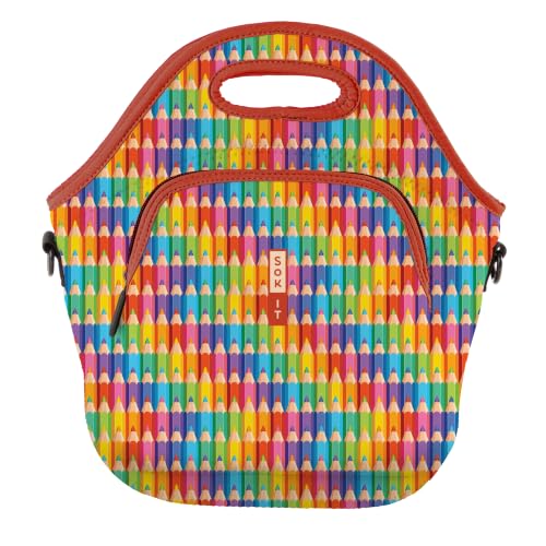 LunchTote Zippered Bag Insulated Neoprene Caddy (Work of Art / X-Large 6.5 Quart Lunch Tote)