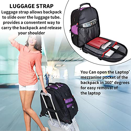 Large Travel Laptop Backpack for Women (Purple / Travel Backpacks)