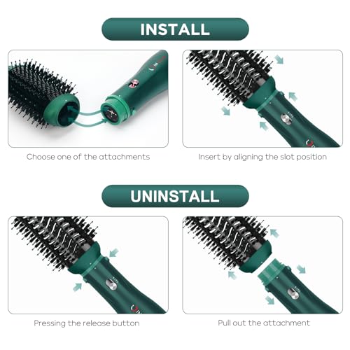Hair Dryer Brush Set (Dark Green)