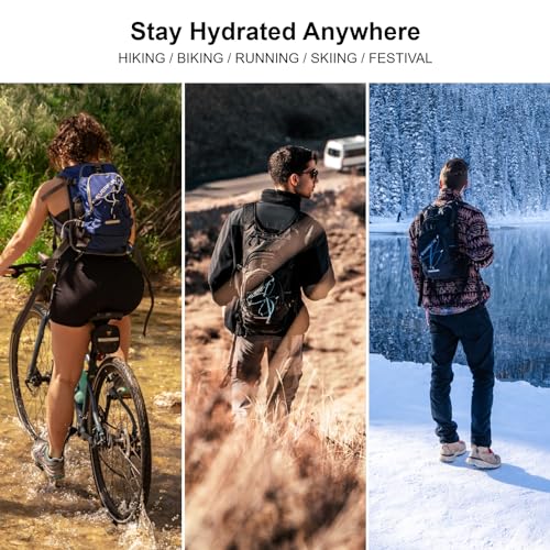 Hydration Backpack 18L Hiking Water Backpack with Water Bladder 2L (Red / 2L Bladder)