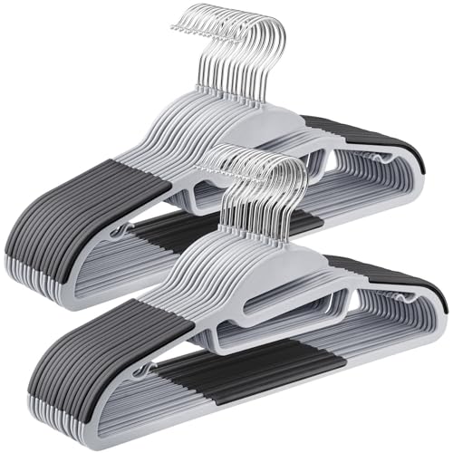 30 Pack Coat Hangers (30 Pack / Light Gray + Dark Gray)