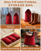 2 Pcs Shoe Bags for Travel (Rio Red / 21.2"x13.3")