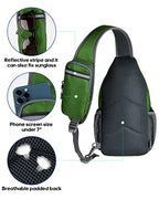 Crossbody Sling Backpack Sling Bag Travel Hiking Daypack (Z-army Green / Small)