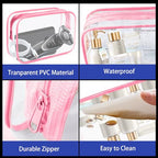16 Piece Makeup Bags (16pcs Pink M)