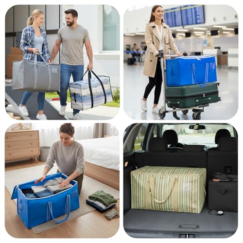 8 Pack Oversized Moving Bags with Reinforced Handles (Royal Blue / 8-Pack)