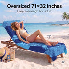 4 Pack Microfiber Beach Towel Oversized 71x32 Blue Multipack Bulk (4 Pack Turtle Shell Tie Dye Stripes / X-Large (32x71 inches))