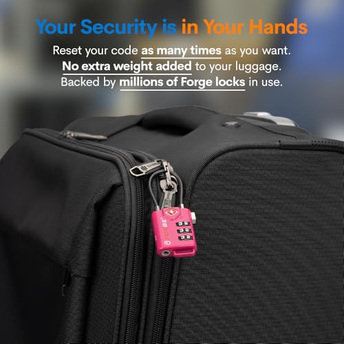 TSA Approved Luggage Locks (4 Colors Cable 4 Pack)