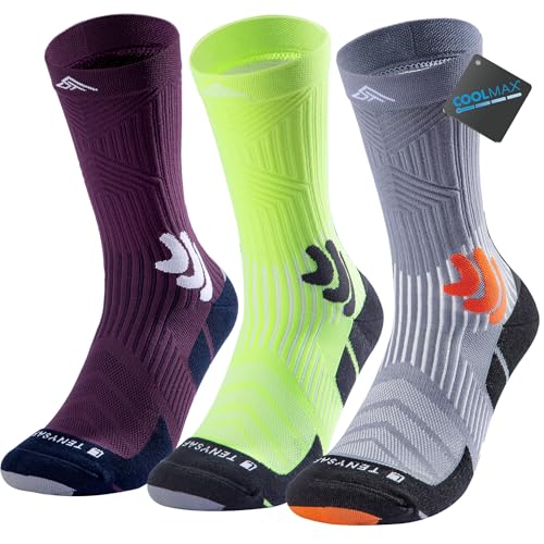Coolmax Compression Running Socks：20 (13-16 / C-purple Green Lightgrey)