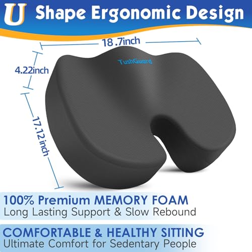 Seat Cushion for Office Chair (Grey / XX-Large)