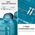Luggage Sets 4 Piece (Turbo Teal 20-28-Inch / 4 Piece Set (20/28/DB/TB))
