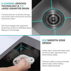 28x18 inch Stainless Steel Black Drop In Kitchen Sink (Black / 28x18)