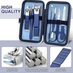 Travel Manicure Set Pedicure Kit Nail Clippers Set Grooming Kit (Blue)