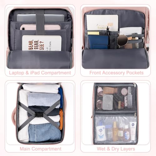 Travel Backpack for Women (Pink / Large)