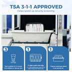 TSA Approved Toiletry Bag Clear Quart Size Travel Bags Makeup Bag (Black / 3 Pack)