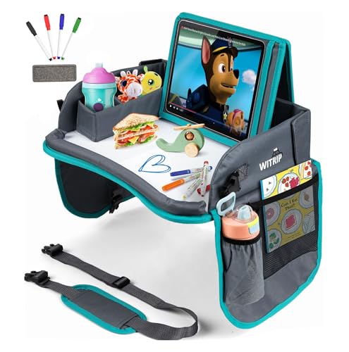 Kids Travel Tray with Dry Erase Board WITRIP (Aqua)