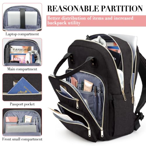 Laptop Backpack for Women Men (17.3 Inch / Black)