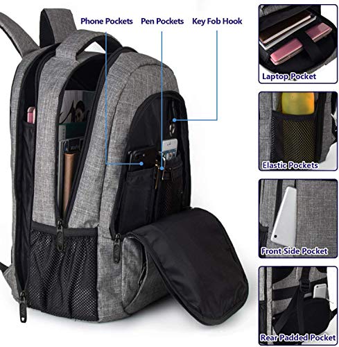 Grey 17 Inch TSA Friendly Travel Laptop Backpack for Women and Men (17 Inch / Light Gray)