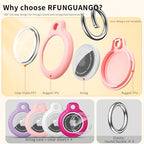 Apple AirTag Holder with Key Ring 4 Pack AirTag Case (Purple/Rose Red/Pink/White)