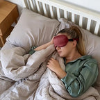 Adjustable 3D 22 Momme 100% Mulberry Silk Sleep Mask (Burgundy / 1 Count (Pack of 1))