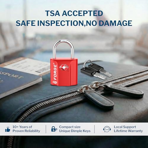 1''x1'' TSA Approved Luggage Locks (Red 2 Pack)