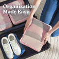 Space Saving Compression Packing Cubes for Kids & Women (4. Pink Gingham / 4 Pack (Compression))