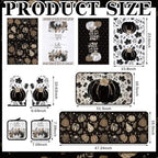 10 Pcs Fall Pumpkin Kitchen Decor Set Kitchen Towels Pot Holders Oven Mitts and Rugs Set Thanksgiving Towels for Baking Cooking BBQ Autumn Home (Black, White, Brown / Black Pumpkin)