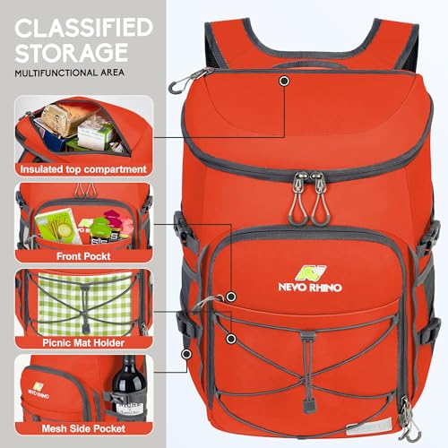 Backpack Coolers Insulated Leak Proof 36 (2025-Orange-36Cans / 36 Cans)