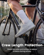 3 Pairs Running Compression Socks for Men & Women Crew Socks with Cushion (Large / Black+white+grey(3 Pairs ))
