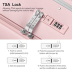 26 Inch Large Checked Luggage Hard Shell Suitcase Top Opening (26 Inch / Pink)
