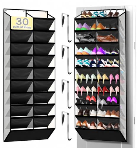 10 Tier Over the Door Shoe Organizer (White)
