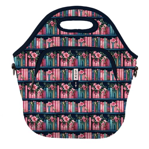 LunchTote Zippered Bag Insulated Neoprene Caddy (Booked for the Afternoon / X-Large 6.5 Quart Lunch Tote)