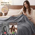 Fleece Throw Blanket 50"x60" (Grey / Throw(50" X 60"))