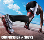 Compression Socks for Women & Men Circulation (Large-X-Large / 27 Black/Grey/Blue)