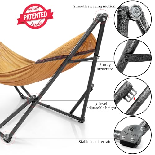 Universal Double Hammock with Stand Included Portable (1. Yellow)