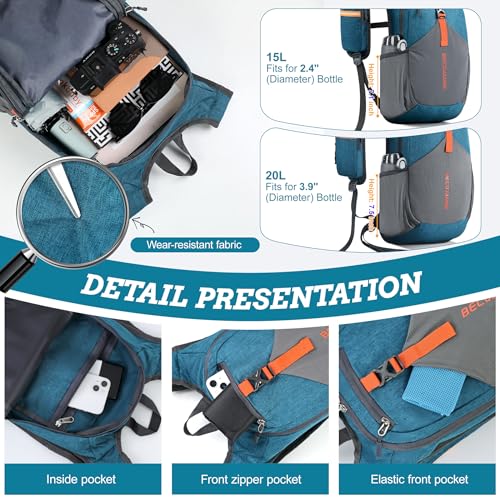20L Small Hiking Backpack for Men Women Foldable Packable Back Pack Ultralight Hiking Daypack for Travel Camping Outdoor (Turquoise / 20L)