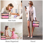 Makeup Case Organizer (Black Bright Pink)