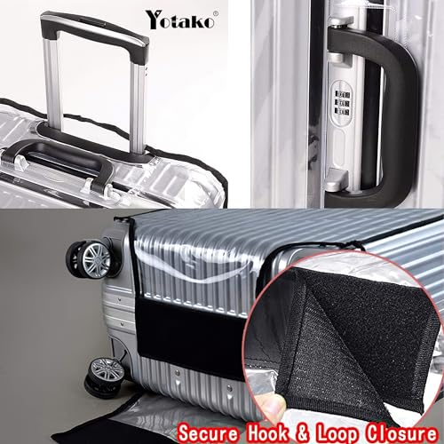 Clear PVC Suitcase Cover Protectors 28 Inch Travel Luggage Cover for Wheeled Suitcase 28'' (28inch / 80%transparent 20%black)