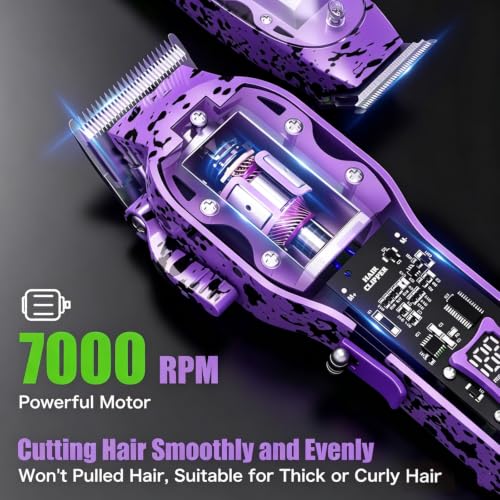 Professional Hair Clippers for Men (Purple Set)