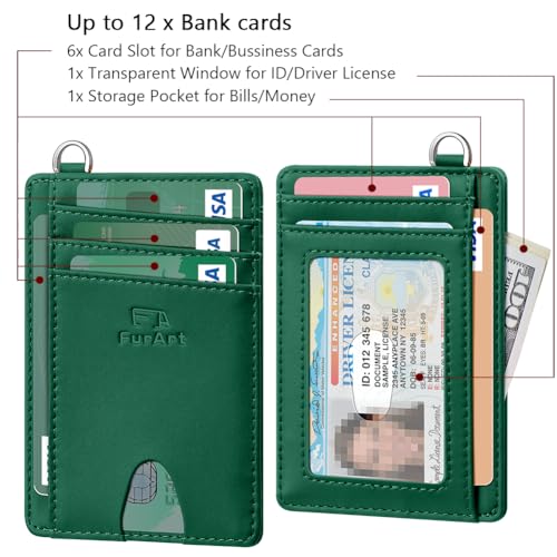 Slim Minimalist Wallet RFID Credit Card Holder for Men (small / Sap Green)