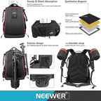 Pro Camera Case Waterproof Shockproof Adjustable Padded Camera Backpack Bag with Anti (Nw-xjb-d2330-r)
