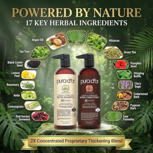 Clinically Formulated Biotin Shampoo & Conditioner Set (16 Fl Oz (Pack of 2))