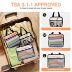 3PCS Clear Travel Toiletry Bags with Handles & Pocketfor Men Women (Black Clear)